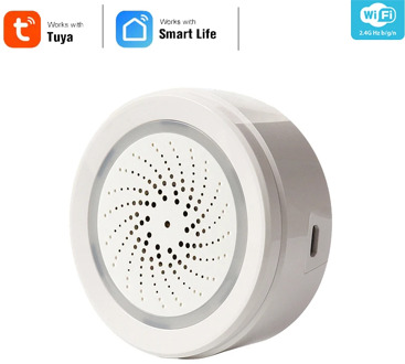Haozee 3 In 1 Wifi Siren Alarm Linkage With Temperature Humidity Sensor Tuya Smart Life Alexa Google Home