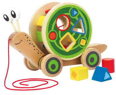 Hape Houten trekfiguur slak Multikleur