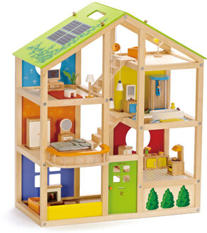 Hape Poppenhuis met meubels Multikleur