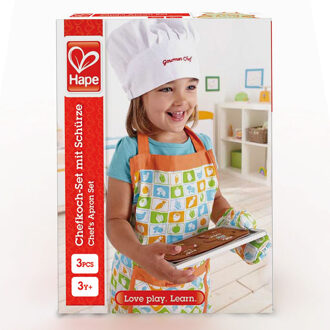 Hape Set met schort, koksmuts en ovenwant Multikleur