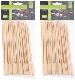 Hapjes/sate prikkers/peddel spiesjes - bamboe hout - 100x stuks - 18 cm