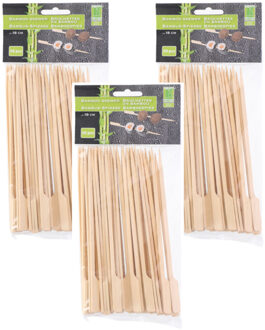 Hapjes/sate prikkers/peddel spiesjes - bamboe hout - 150x stuks - 18 cm