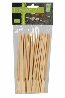 Hapjes/sate prikkers/peddel spiesjes - bamboe hout - 50x stuks - 18 cm