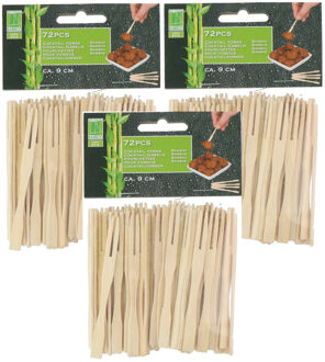 Hapjes/sate prikkers/spiesjes - bamboe hout - 216x stuks - 9 cm