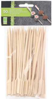Hapjes/sate prikkers/spiesjes - bamboe hout - 50x stuks - 15 cm