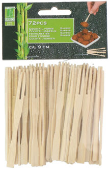 Hapjes/sate prikkers/spiesjes - bamboe hout - 72x stuks - 9 cm