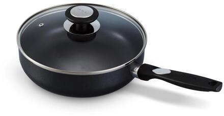 Hapjespan 24cm zwart