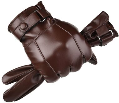 Happtyl 1 Paar Mannen Volledige Palm Touch Screen Texting Handschoenen Warm Gevoerd Dikke Winter Handschoenen Winddicht Handschoenen Winter Warm Slijtage bruin