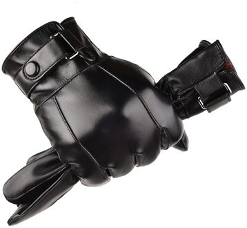 Happtyl 1 Paar Mannen Volledige Palm Touch Screen Texting Handschoenen Warm Gevoerd Dikke Winter Handschoenen Winddicht Handschoenen Winter Warm Slijtage zwart