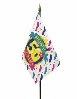 Happy 50th Birthday mini vlaggetje op stok 10 x 15 cm
