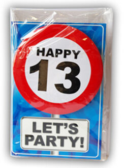 Happy Age Kaart - 13 Jaar Multikleur - Print