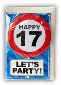 Happy Age Kaart 17 Jaar Multikleur - Print