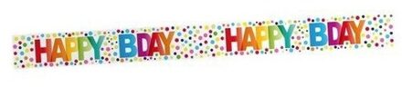 Happy B-day markeerlint met stippen 15 meter