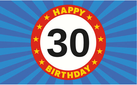 Happy Birthday 30 jaar versiering vlag 150 x 90 cm Multi