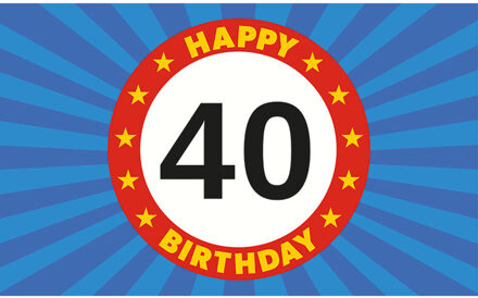 Happy Birthday 40 jaar vlag verjaardag150x90 cm - 40 jaar versiering