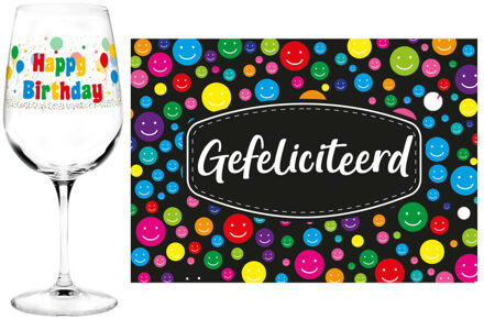 Happy Birthday cadeau glas 40 jaar verjaardag en Gefeliciteerd kaart - feest glas wijn Transparant