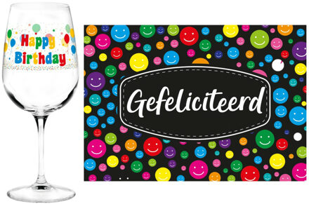 Happy Birthday cadeau glas 60 jaar - verjaardag - en Gefeliciteerd kaart