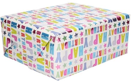 Happy Birthday cadeaupapier 70 x 150 cm - Cadeaupapier