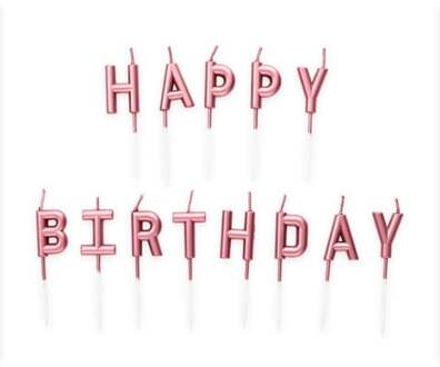 Happy Birthday Kaarsjes Rosé Goud Roze