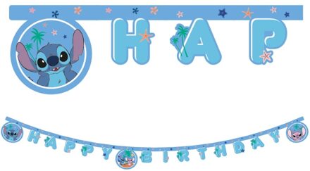 Happy Birthday Letterslinger Stich & Angel Multikleur - Print
