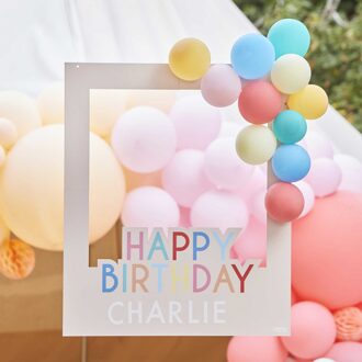 Happy Birthday Photo Frame Met Ballonnen Multikleur - Print