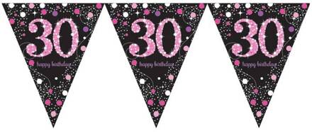 Happy Birthday vlaggenlijn 30 jaar sparkling pink Roze