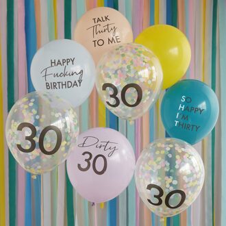 Happy F*cking Birthday 30th Birthday Ballonnen Bundel Multikleur - Print