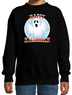 Happy Halloween spook verkleed sweater zwart voor kinderen 5-6 jaar (110/116)