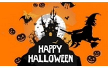Happy Halloween vlag - 150 x 90 cm - decoratie/versiering - Scary