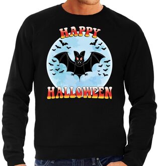 Happy Halloween vleermuis verkleed sweater zwart voor heren 2XL