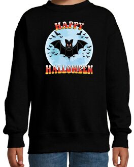 Happy Halloween vleermuis verkleed sweater zwart voor kinderen 9-11 jaar (134/146)