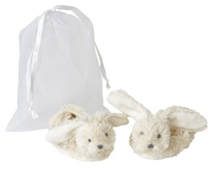 Happy Horse Baby slofjes konijn - wit - pluche - konijnen pantoffels voor baby - kraamcadeau