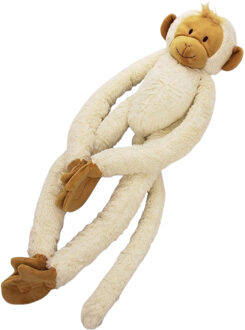 Happy Horse Knuffel aap - wit - 45 cm - pluche - slinger aap - klittenband slingeraapje