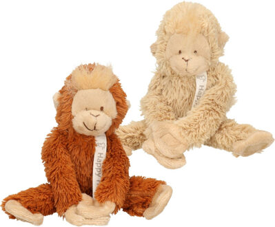 Happy Horse pluche aapje knuffel 23 cm bruin - Knuffel bosdieren