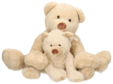 Happy Horse Pluche knuffelberen set - mama en kind - Boogy - 35 en 24 cm - knuffels