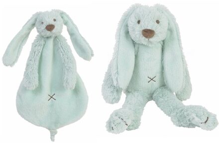 Happy Horse Richie - mintgroen - konijntje knuffeldoek - tuttel en knuffel - Kraamcadeau