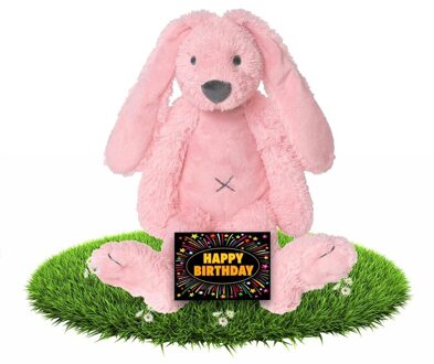 Happy Horse Verjaardag knuffel konijn 28 cm met gratis verjaardagskaart
