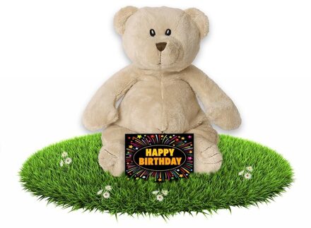 Happy Horse Verjaardag knuffel teddybeer 23 cm + gratis verjaardagskaart - Knuffelberen Multikleur