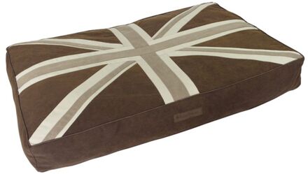 Happy-House Blokkussen Vlag - Hondenkussen - Bruin - 110x75x15 cm - Middel
