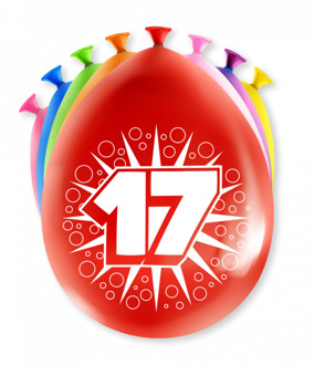 Happy party ballon - 17 jaar verschillende