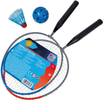 Happy People Badminton set voor kinderen met shuttle en bal - Badmintonsets Multikleur