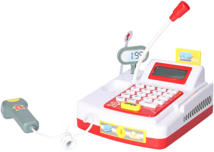 Happy People Speelgoed kassa met rekenmachine 9 x 9 x 7 cm voor kinderen - Met licht en geluid - Speelkassa met pinpas - Winkeltje spelen kinderspeelgoed - Action products