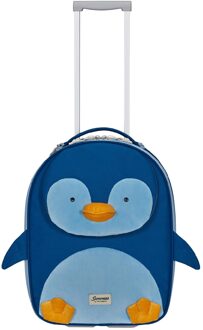 Happy Sammies Eco Upright 45 pinguin peter Zachte koffer Blauw - H 46 x B 36 x D 17.5