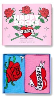 Happy Socks 2 stuks Mom Gift Box Roze,Versch.kleure/Patroon - Maat 36/40