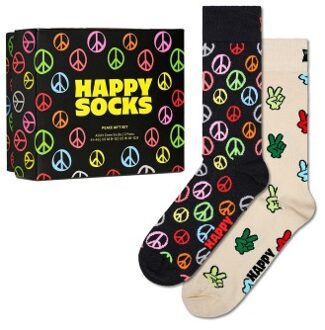 Happy Socks 2 stuks Peace Socks Gift Set * Actie * Versch.kleure/Patroon - Maat 41/46