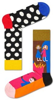 Happy Socks 2 stuks Rock Your Socks Friend Sock * Actie * Roze,Versch.kleure/Patroon,Zwart,Groen - Maat 36/40,Maat 41/46