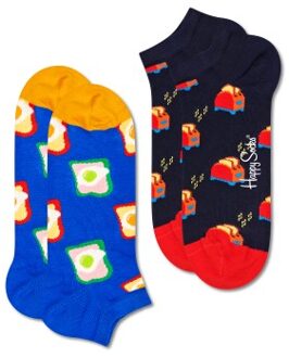 Happy Socks 2 stuks Toast Low Sock * Actie * Blauw - Maat 41/46