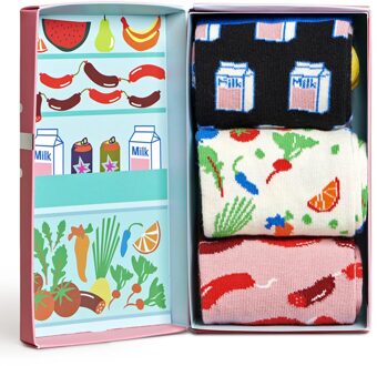 Happy Socks 3-pack foodie gift box unisex Print / Multi - 36-40