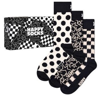 Happy Socks 3 stuks Black and White Socks Gift Box * Actie * Zwart,Versch.kleure/Patroon,Wit - Maat 36/40,Maat 41/46