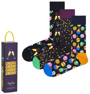 Happy Socks 3 stuks Celebration Socks Gift Box * Actie * Versch.kleure/Patroon,Zwart - Maat 41/46